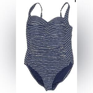 Nautical Blue and White Striped One Piece Swimsuit